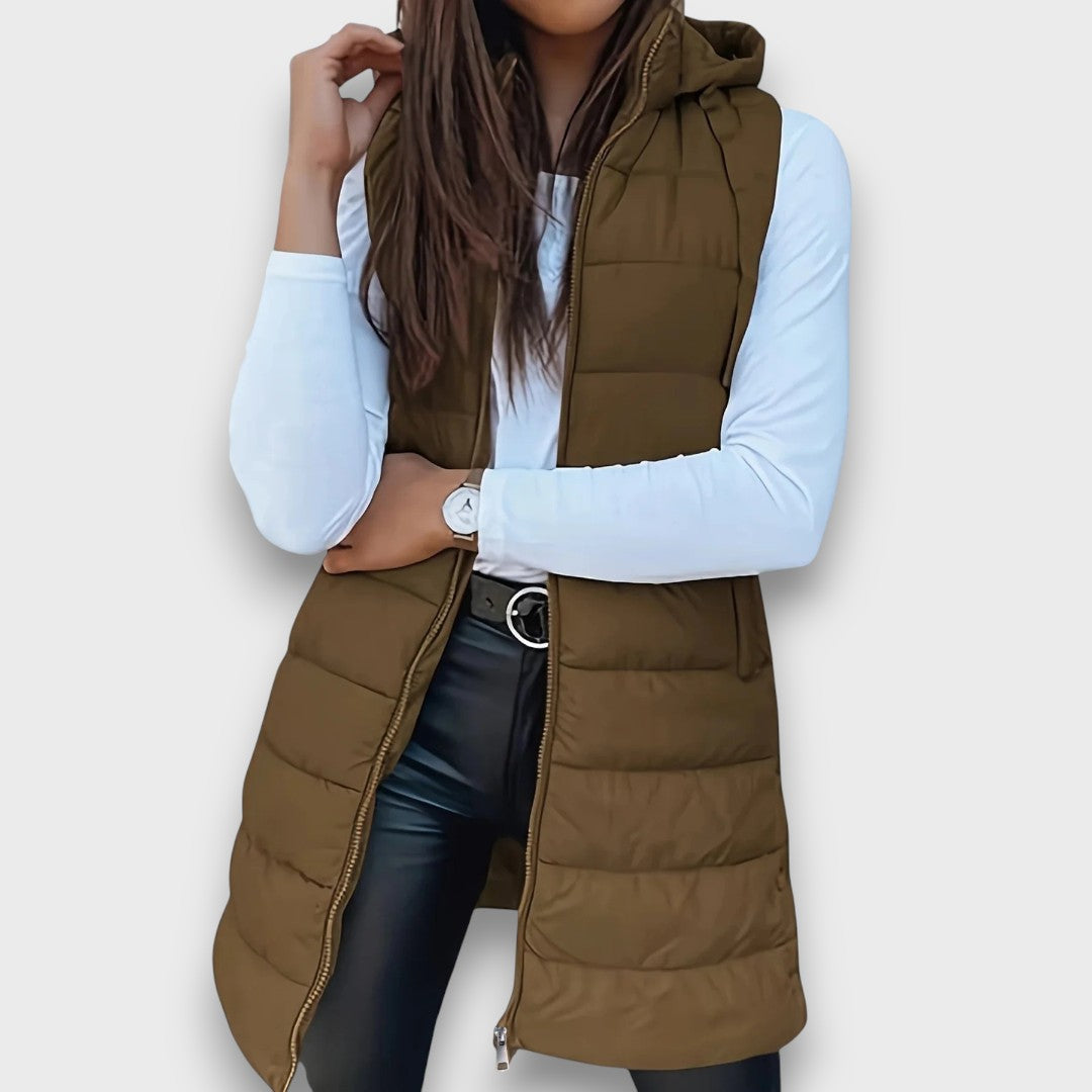 Kaira™ | Casual sleeveless hooded puffer vest