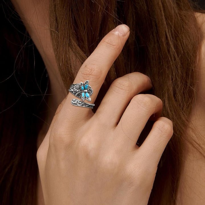 Renata - Vintage boho prstan z kačjim pastirjem