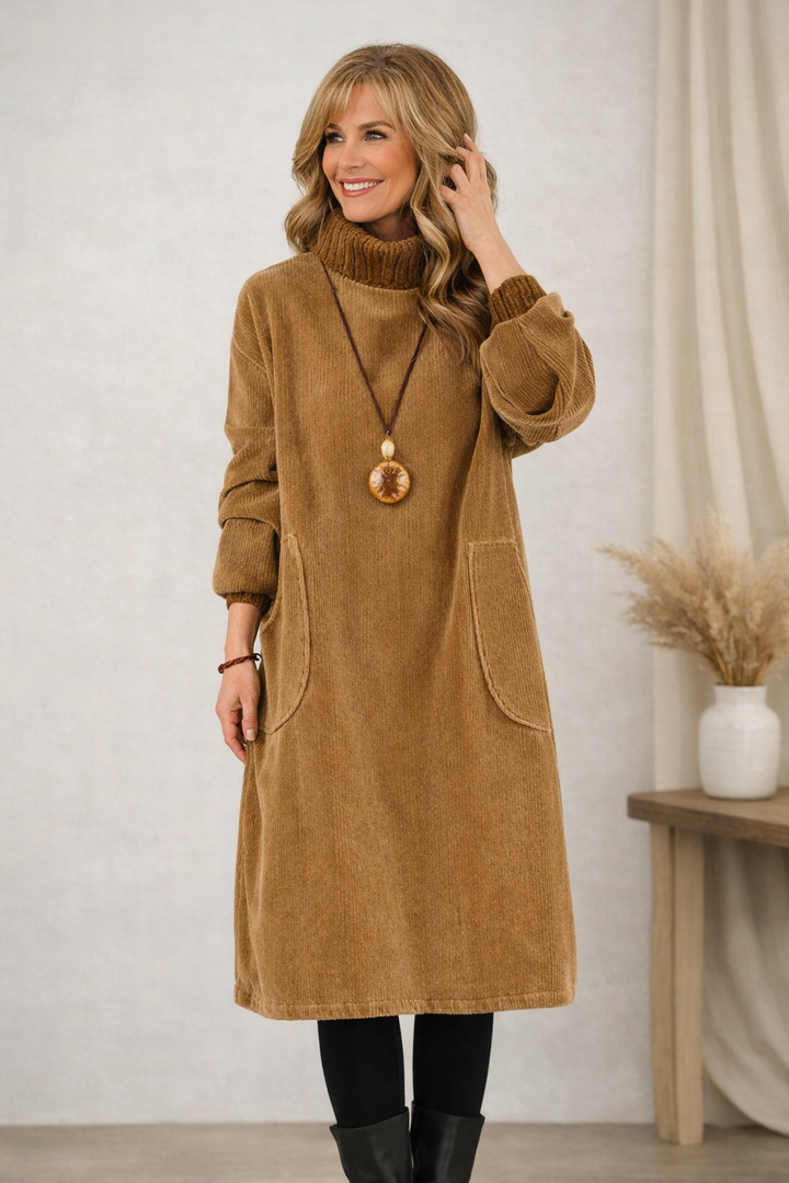 Jennie™ | Cozy Turtleneck Midi Dress