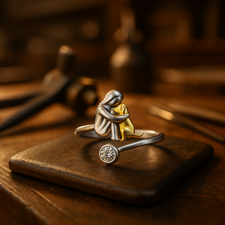 Urška - Nastavljiv ročno izdelan pasji prstan